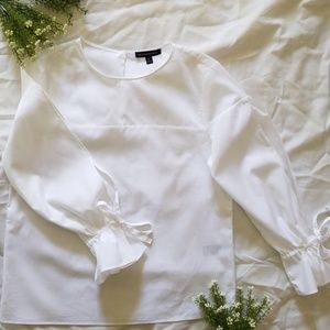 BANANA REPUBLIC White Tie-sleeve Shirt